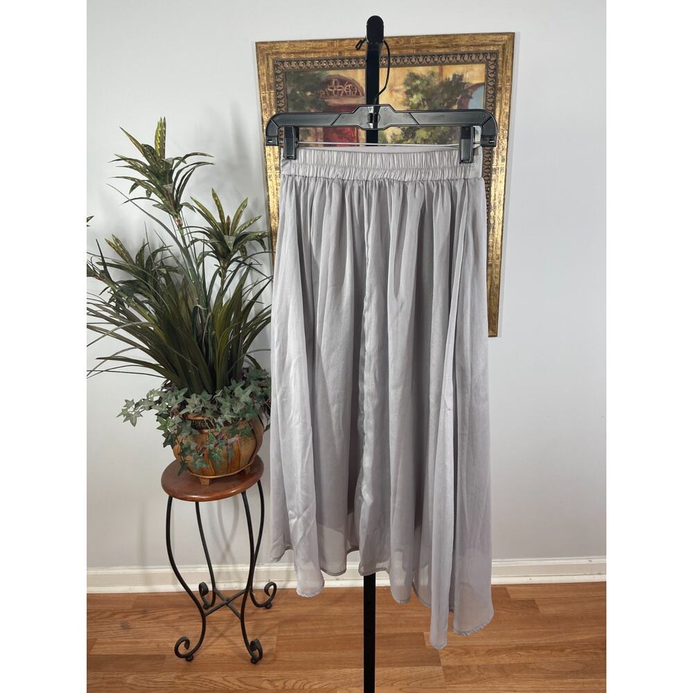 Women's A Line Skirt Grey‎ High Waisted Pleated Elastic Waist Coquette Soft Girl